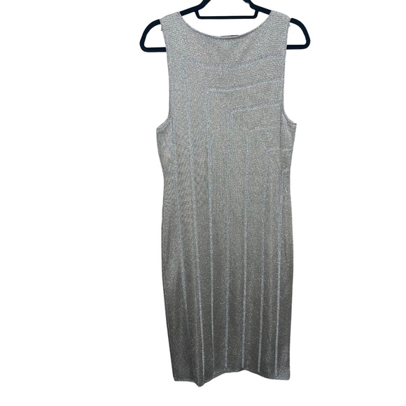 Ralph Lauren Black Label Bateau Mini length Metallic Shift PulloverDress Sz L - Picture 5 of 14